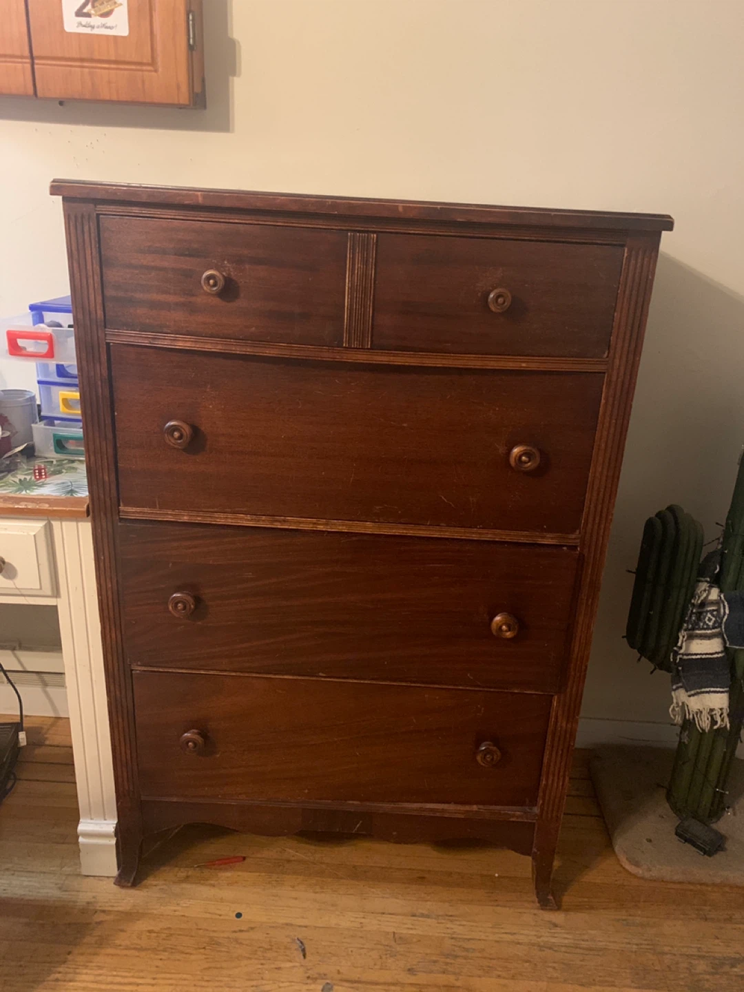 Wooden Dresser with 5 Drawers