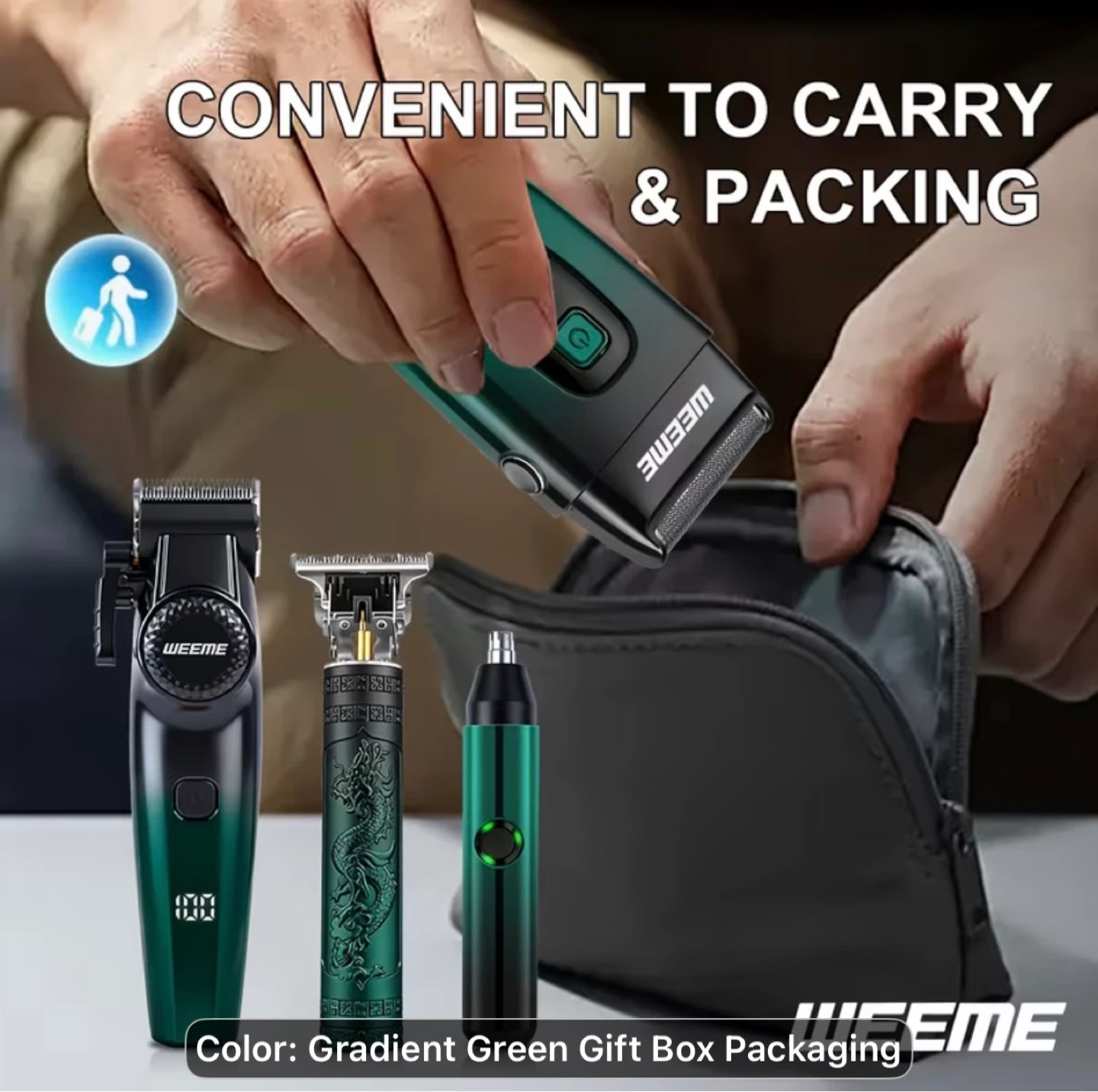 WEEME 4pcs Gradient Green Professional Haircutting Set - photo 3