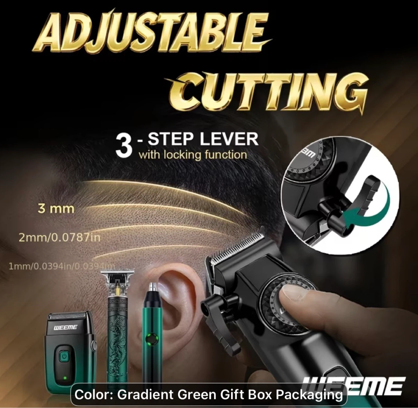 WEEME 4pcs Gradient Green Professional Haircutting Set - photo 4