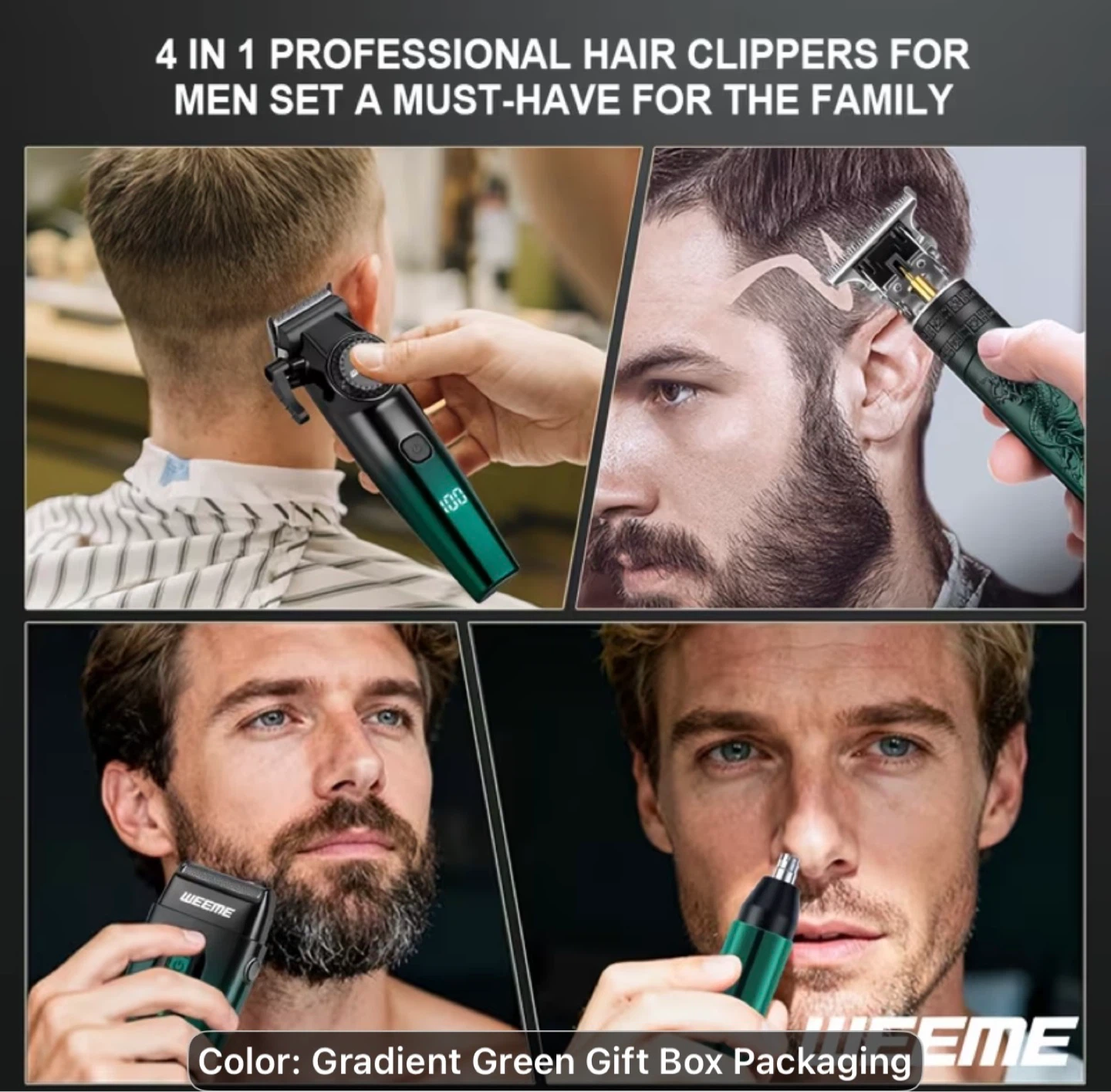 WEEME 4pcs Gradient Green Professional Haircutting Set - photo 5