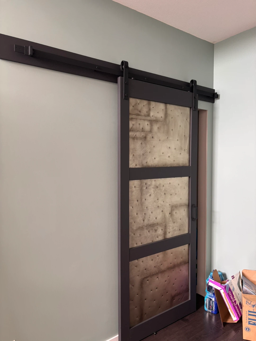 Metal Work Black Rustic Interior Sliding Barn Door - photo 2