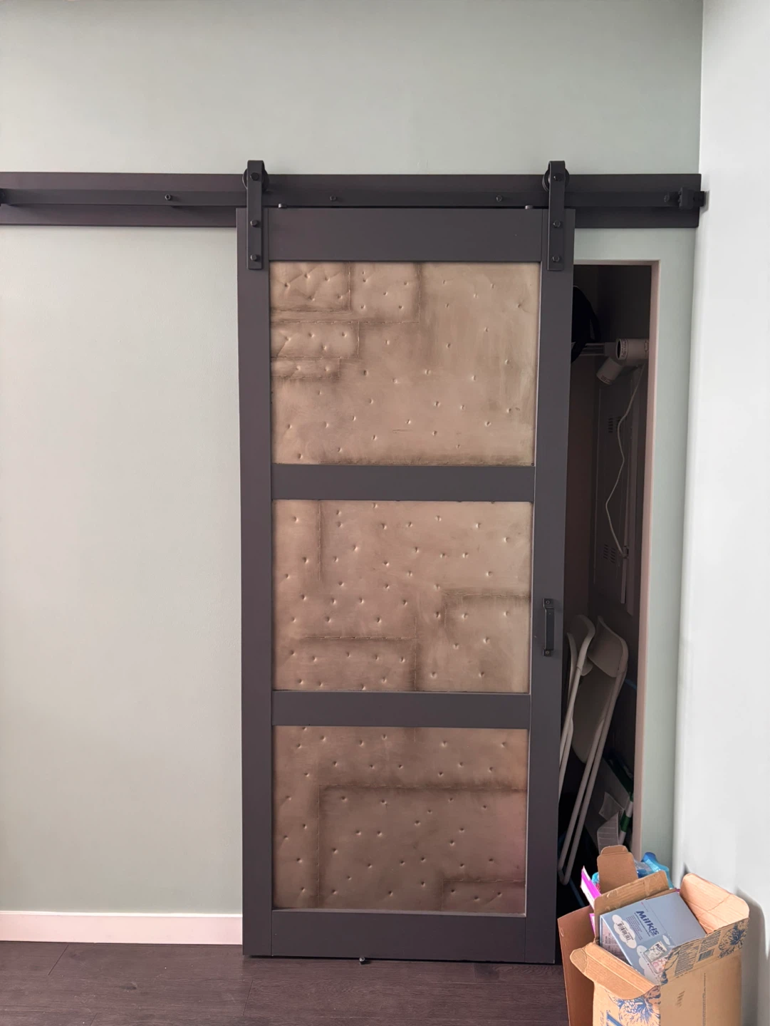 Metal Work Black Rustic Interior Sliding Barn Door