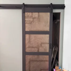 Metal Work Black Rustic Interior Sliding Barn Door