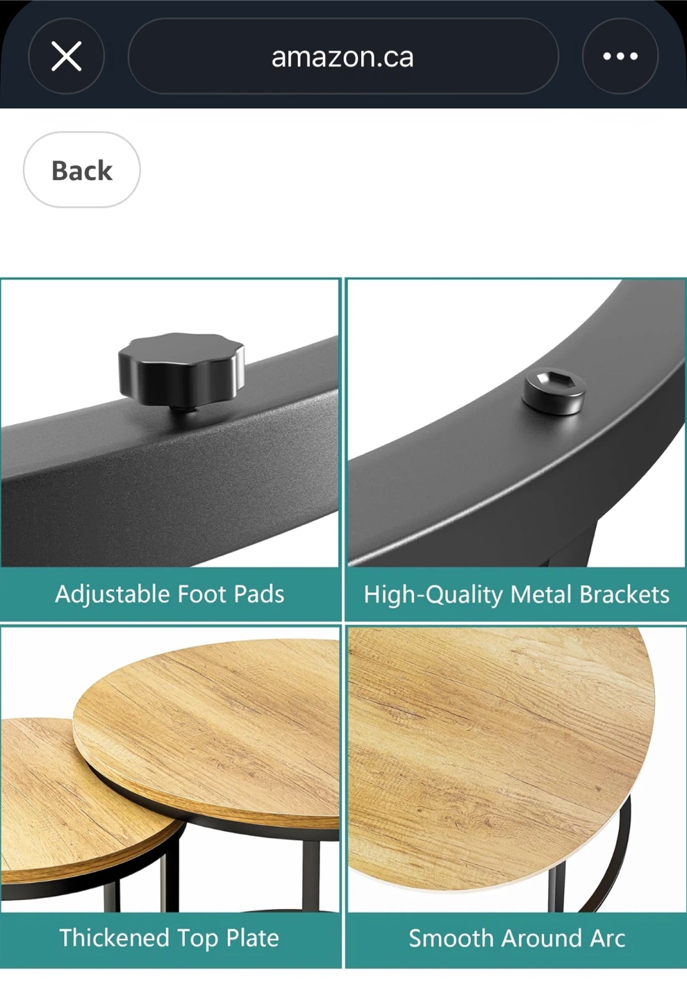 Set of 2 Round Nesting Coffee Tables - photo 3