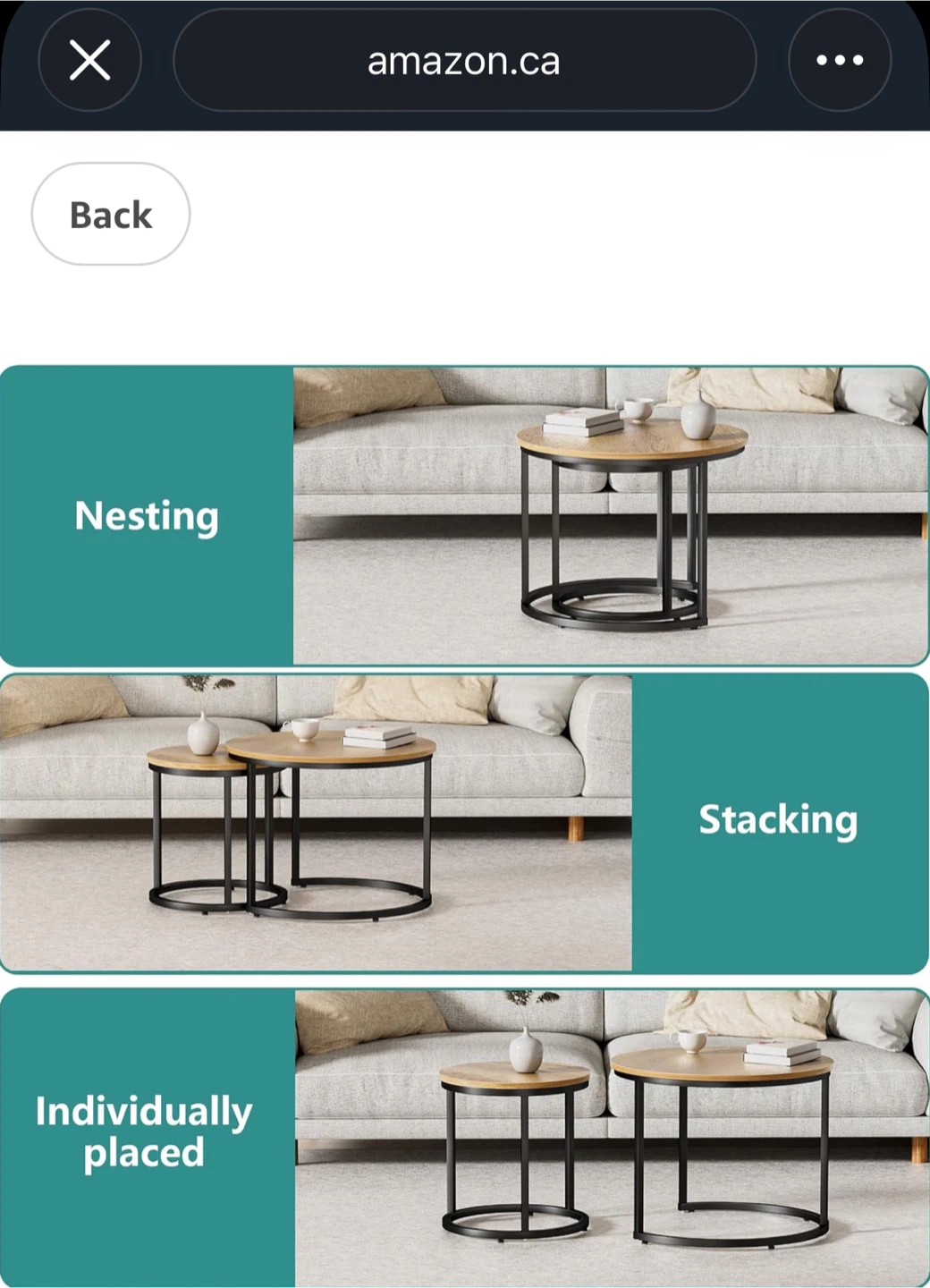 Set of 2 Round Nesting Coffee Tables - photo 4