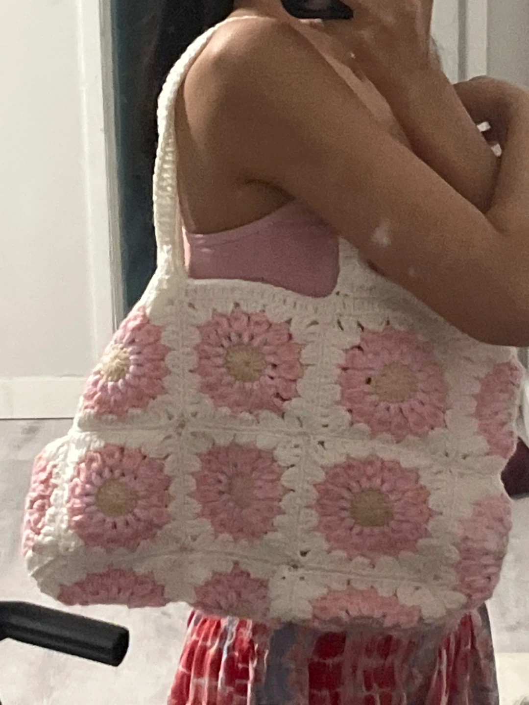 Handmade Crochet Flower Tote Bag - photo 4