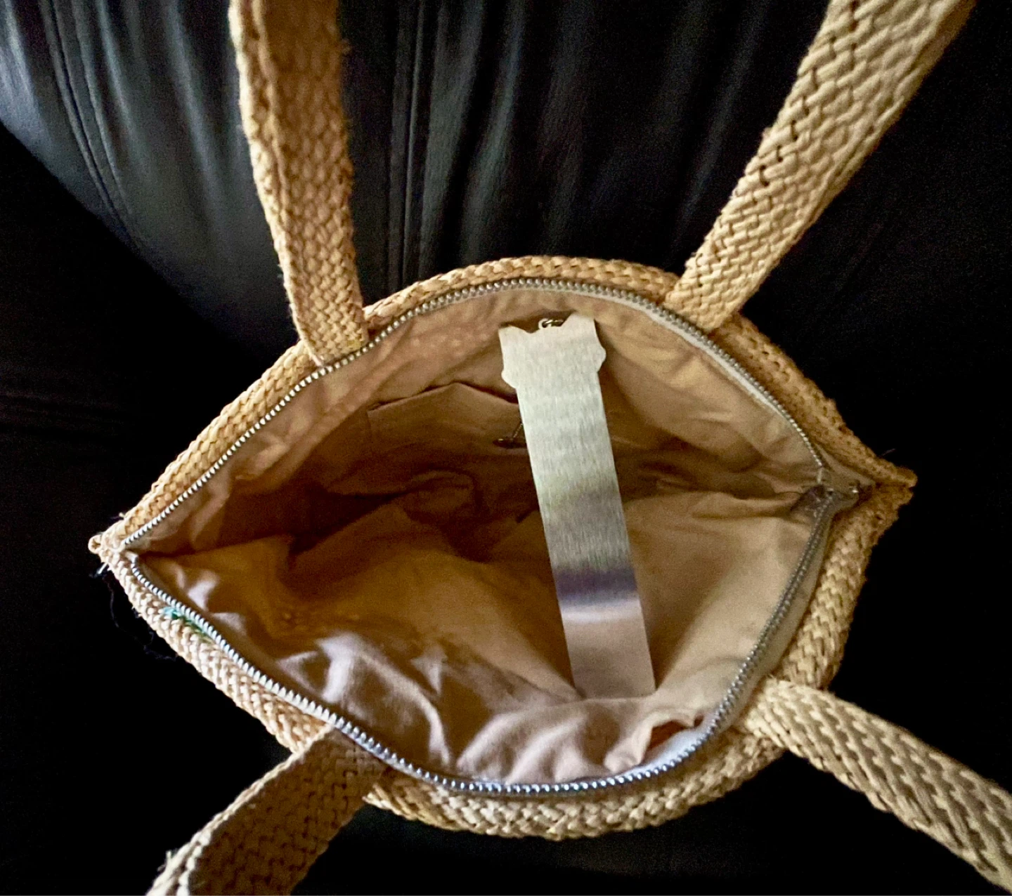 Vintage Straw Small Purse with Floral Embroidery - photo 3