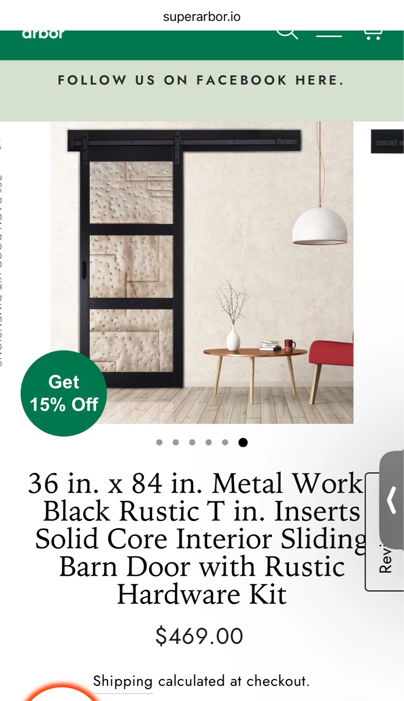 Metal Work Black Rustic Interior Sliding Barn Door - photo 3