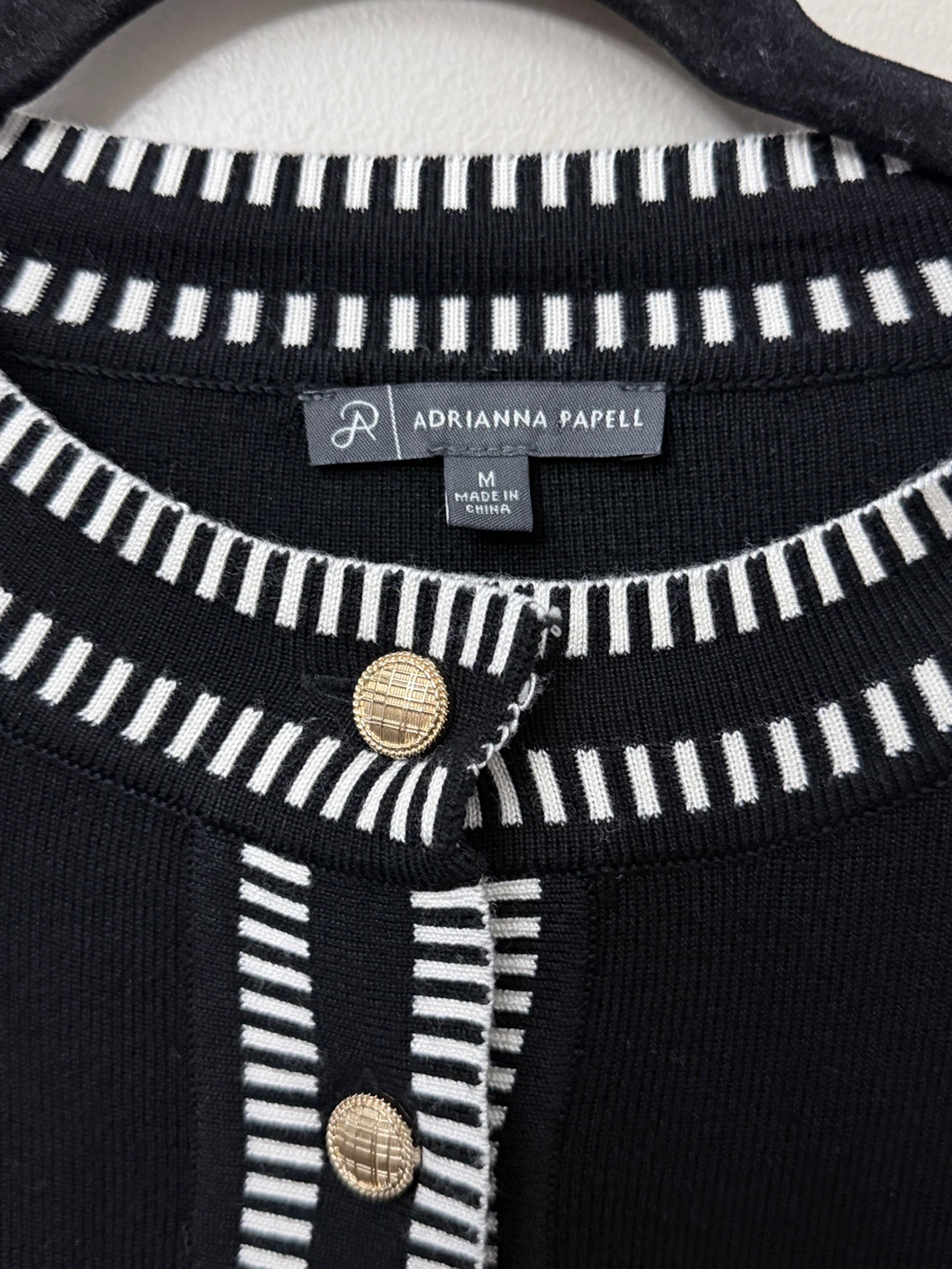 Adrianna Papell Black & White Cardigan - Size Medium - photo 3