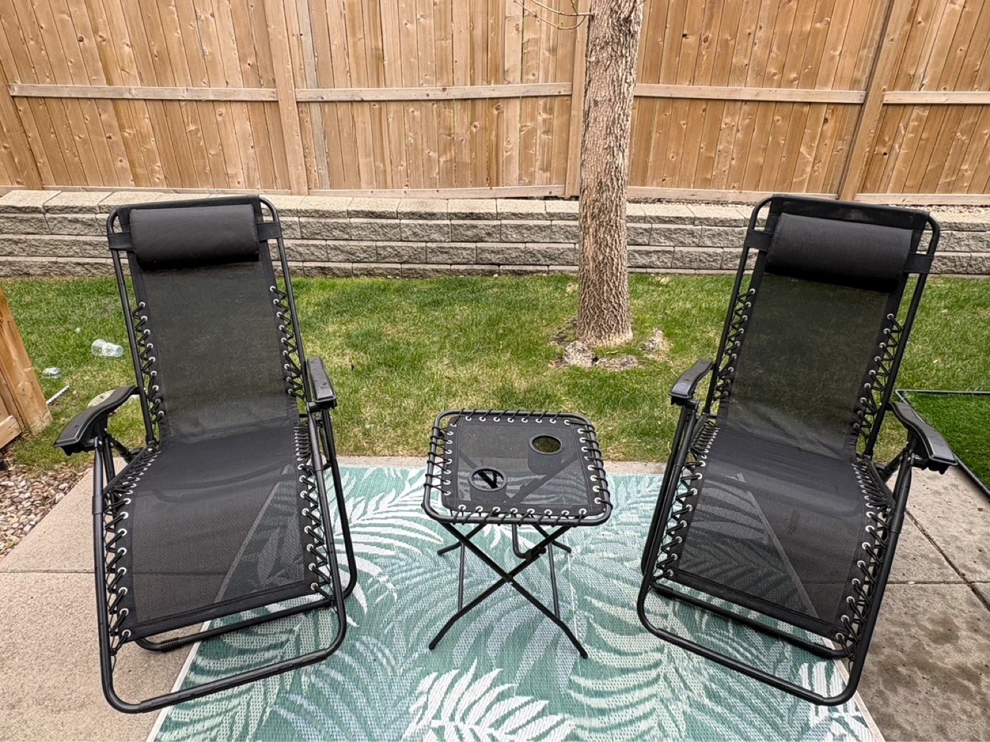 For Living Zero Gravity Outdoor Patio Chat Set, Grey, 3-Pc