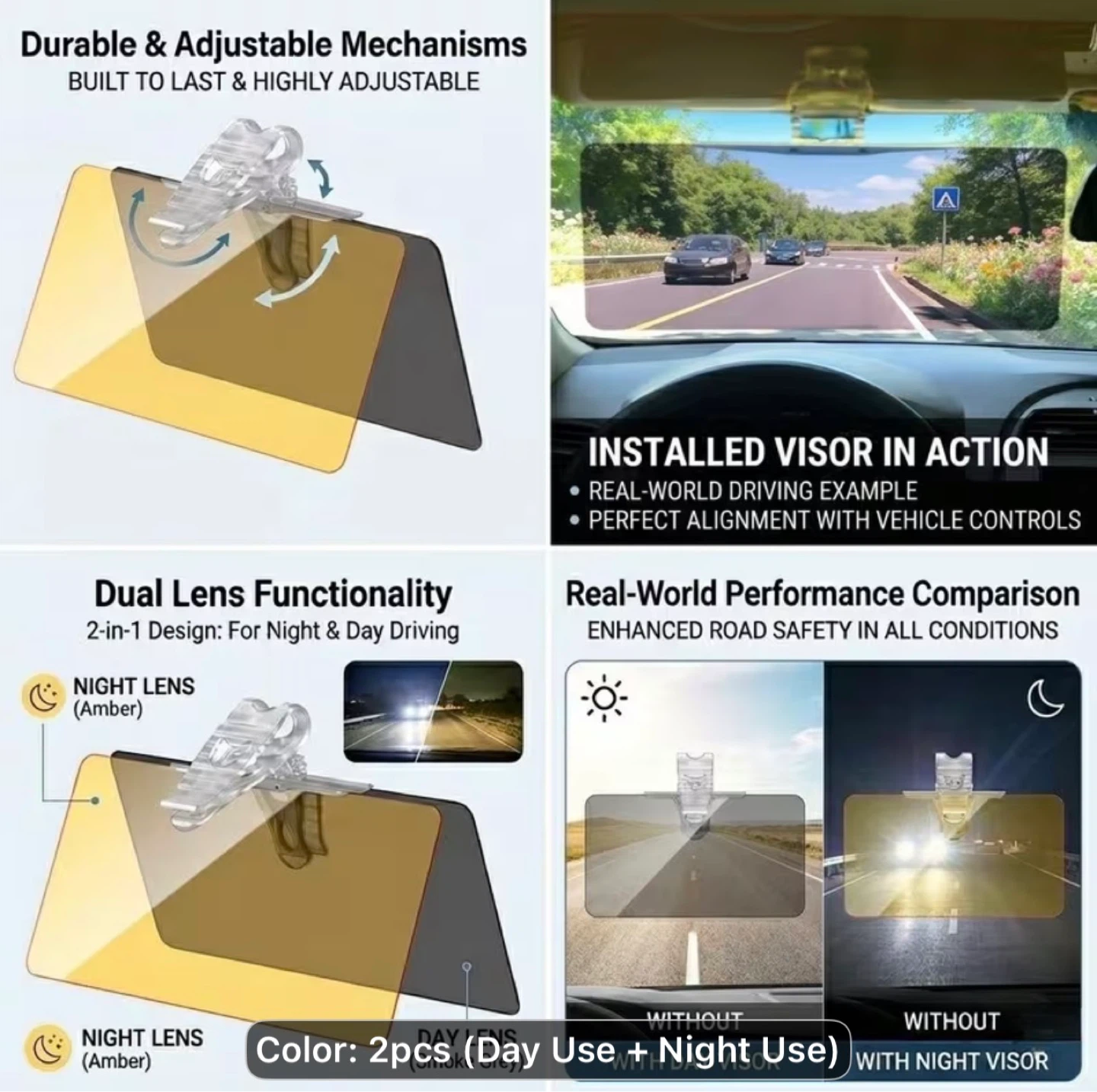 Car Sun Visor Dual-Use Anti-Glare Glasses - photo 2