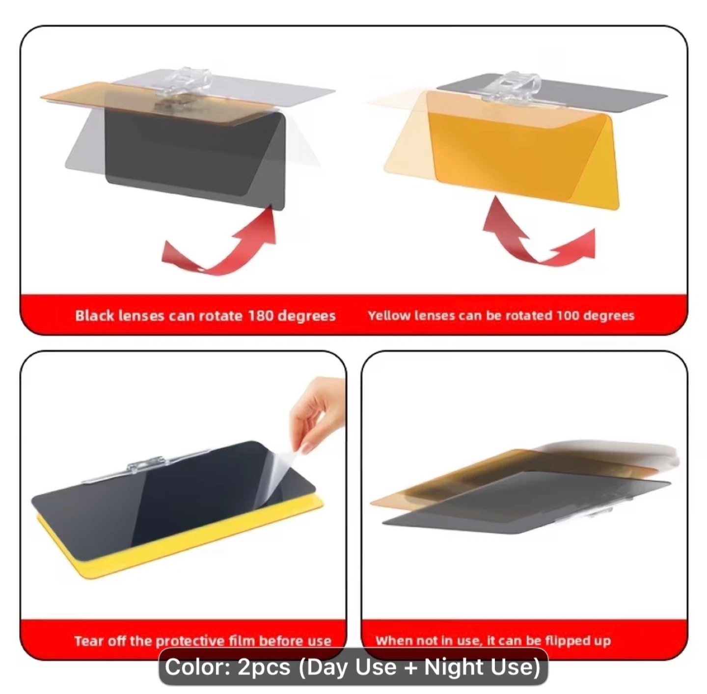 Car Sun Visor Dual-Use Anti-Glare Glasses - photo 3