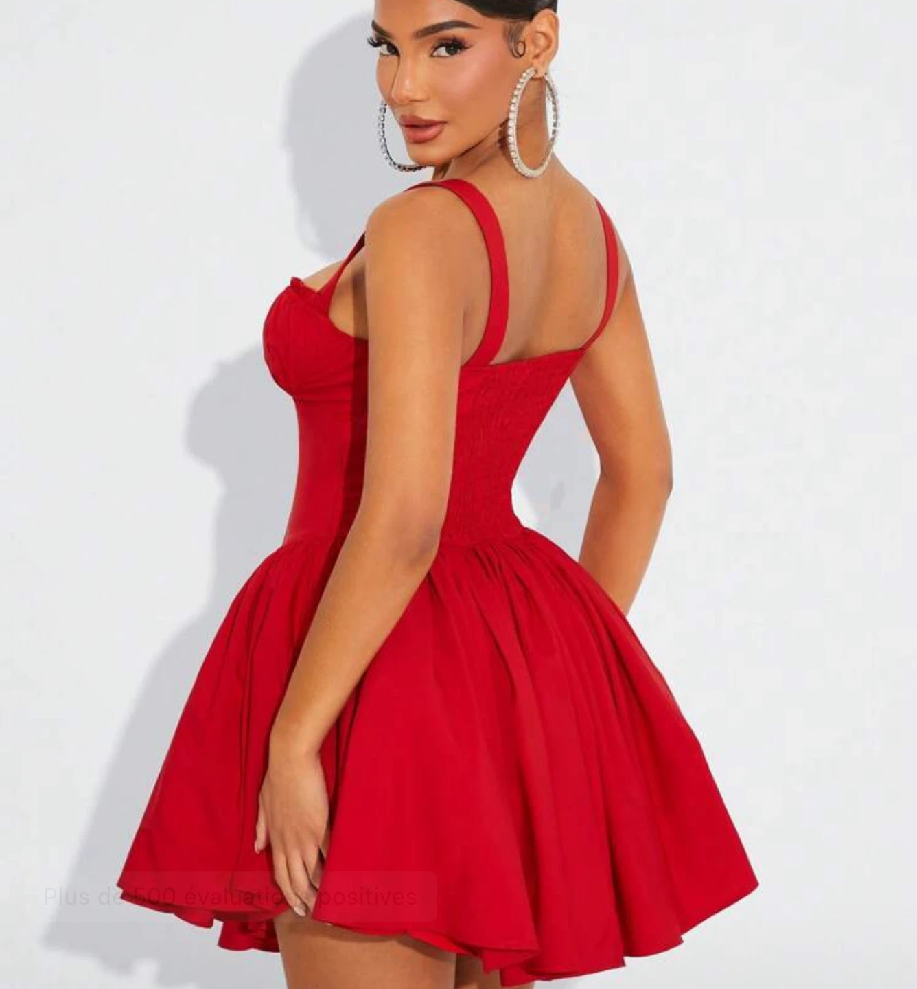 Robe rouge courte à bretelles - photo 2