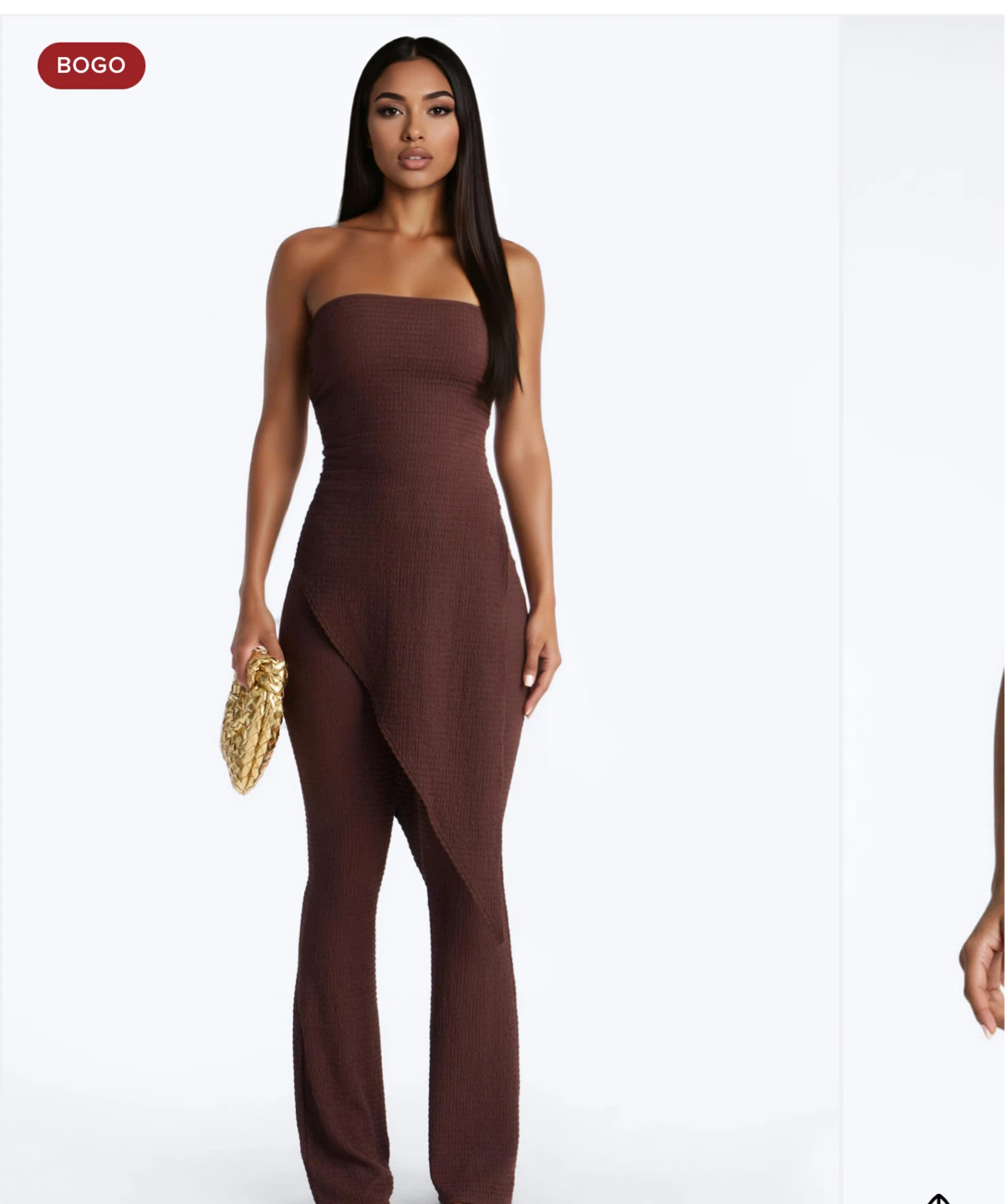 Combinaison bustier brun à jambe large