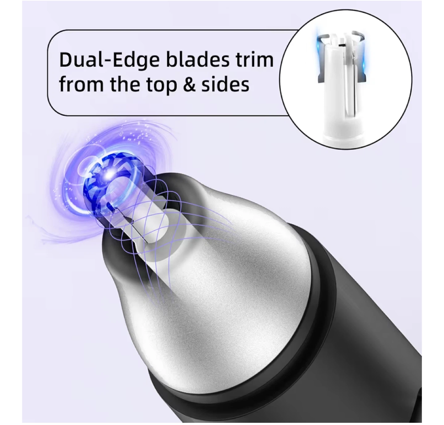 Black Rechargeable Nose and Ear Hair Trimmer - photo 3