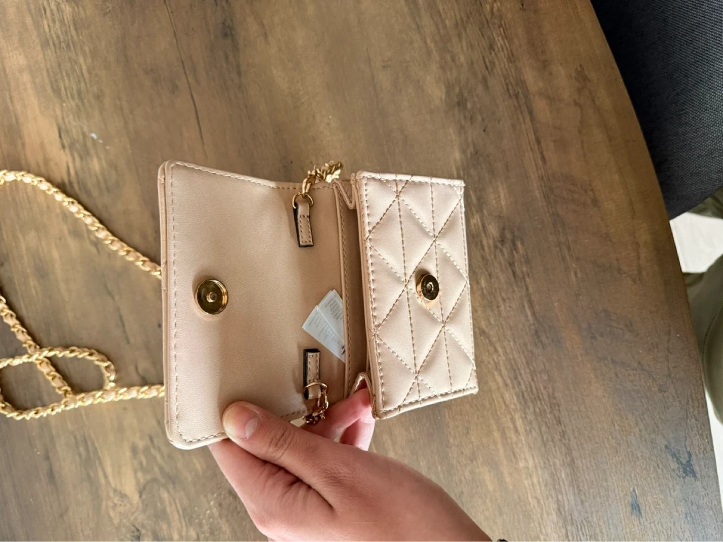 Quilted Chain Purse - Beige - photo 3