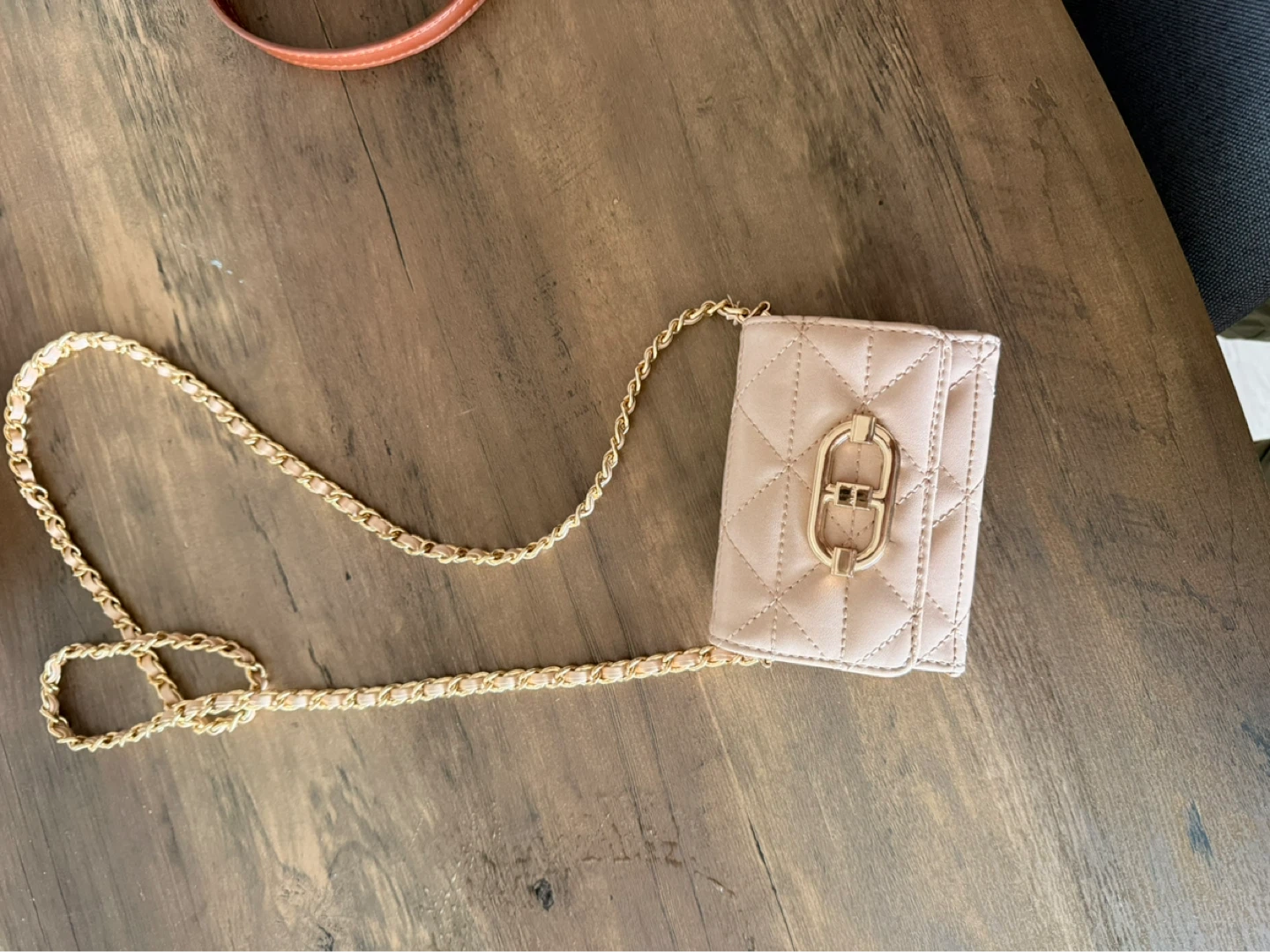 Quilted Chain Purse - Beige - photo 2
