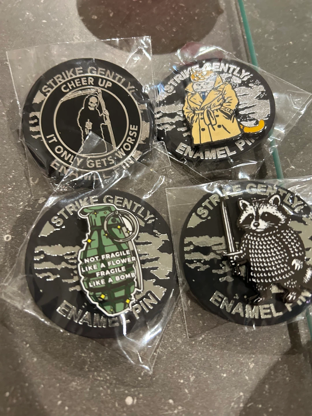 Four Hard Enamel Pins