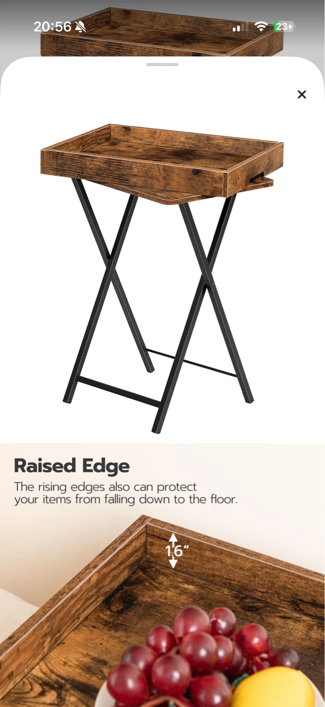 Tray Table with Raised Edge