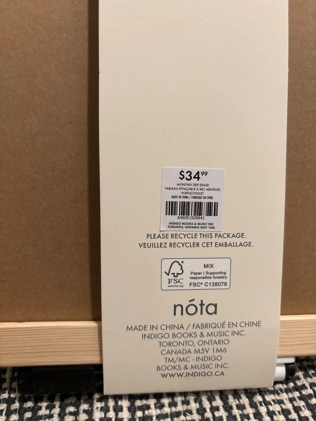 Nóta Monthly Dry Erase with Pinboard Calendar - photo 5