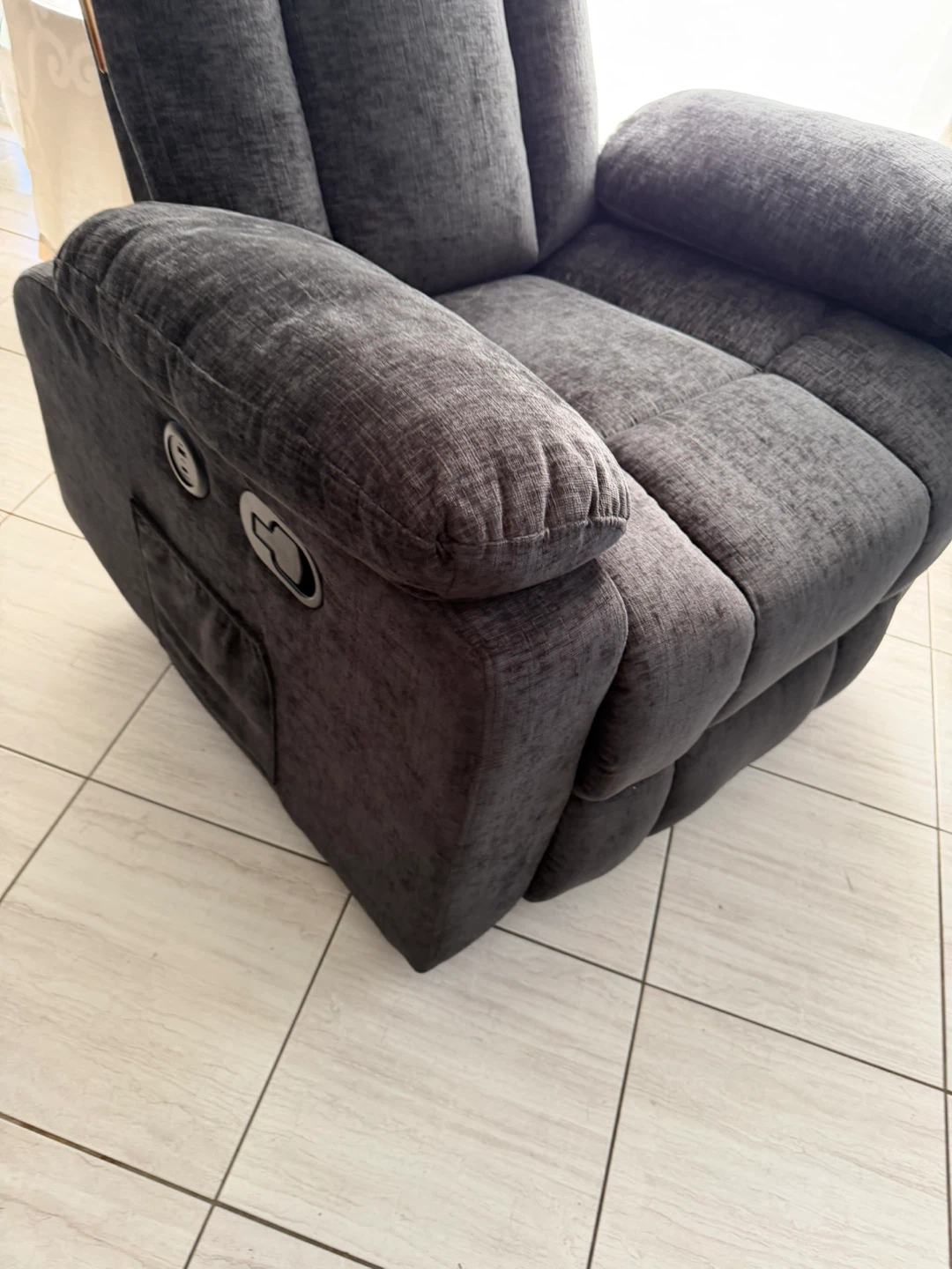 Dark Grey Recliner Chair - photo 2