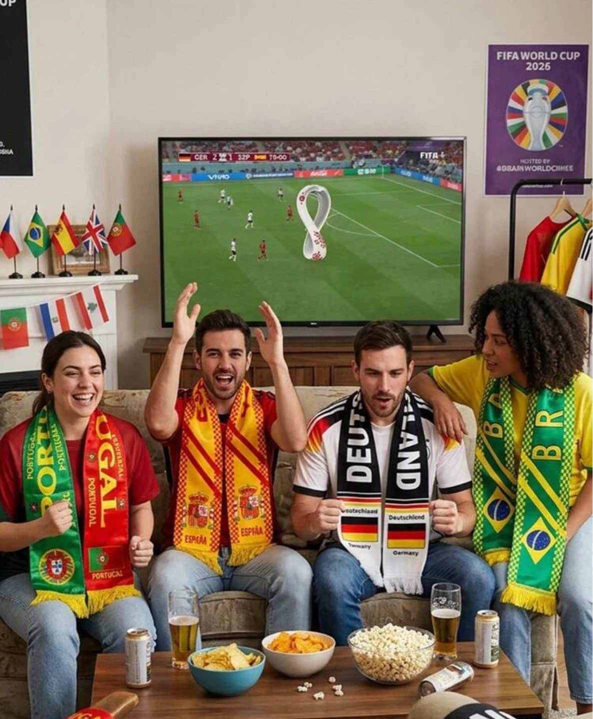 Assorted Country Scarves - Soccer Fan Gear