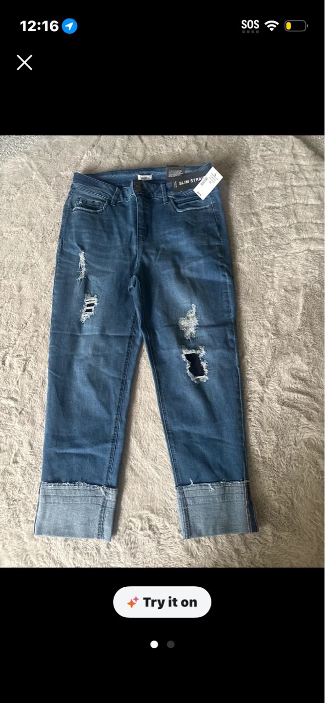 Joe Fresh Slim Straight Distressed Jeans