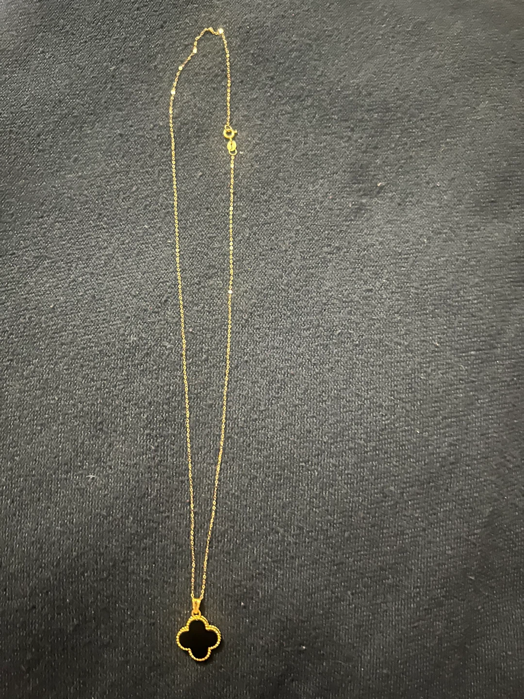 Gold Clover Pendant Necklace 18k Saudi gold