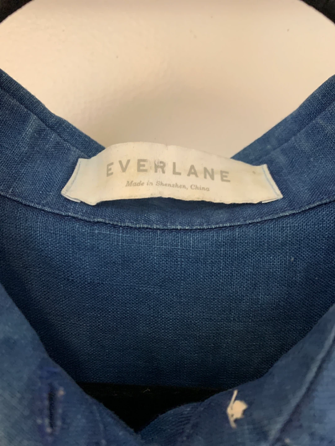 Everlane Blue Button-Up Shirt Dress 100 % linen - photo 4