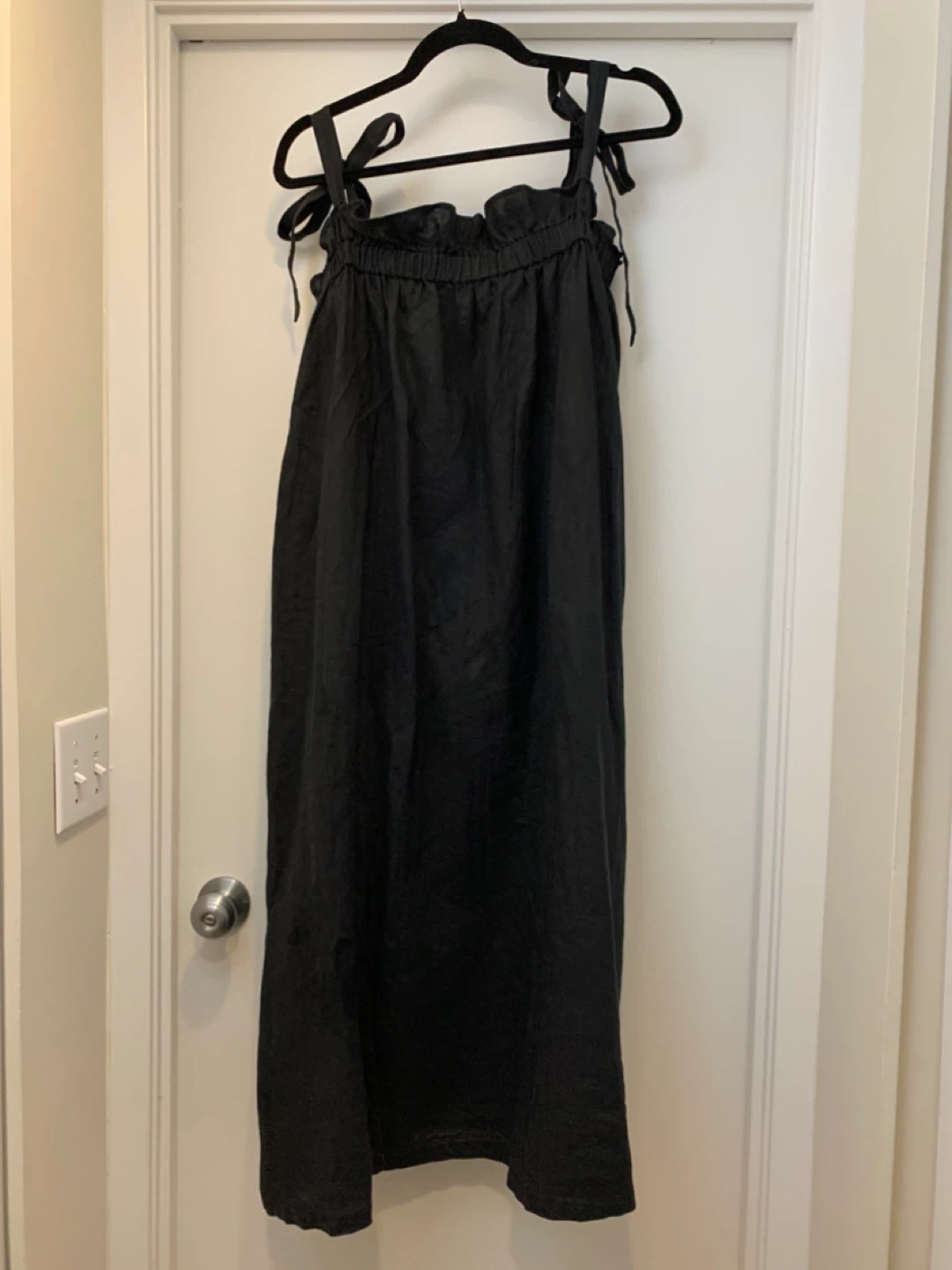A Bronze Age. Black Maxi Dress 100% linen