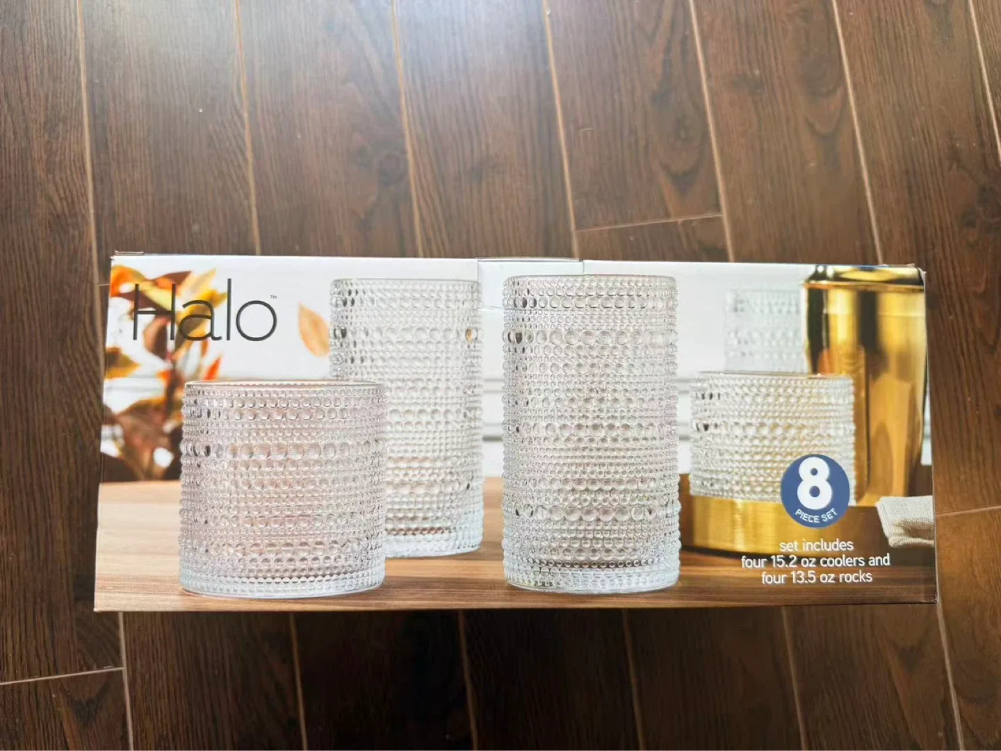 Halo 8-Piece Glassware Set - 4 Coolers & 4 Rocks Glasses