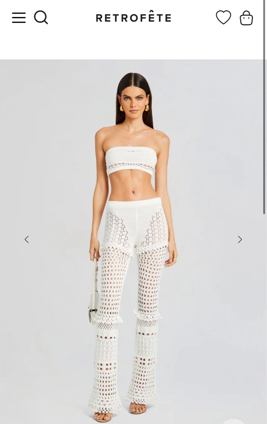 Retrofete revolve White Crochet Strapless Top and Pants Set - photo 4