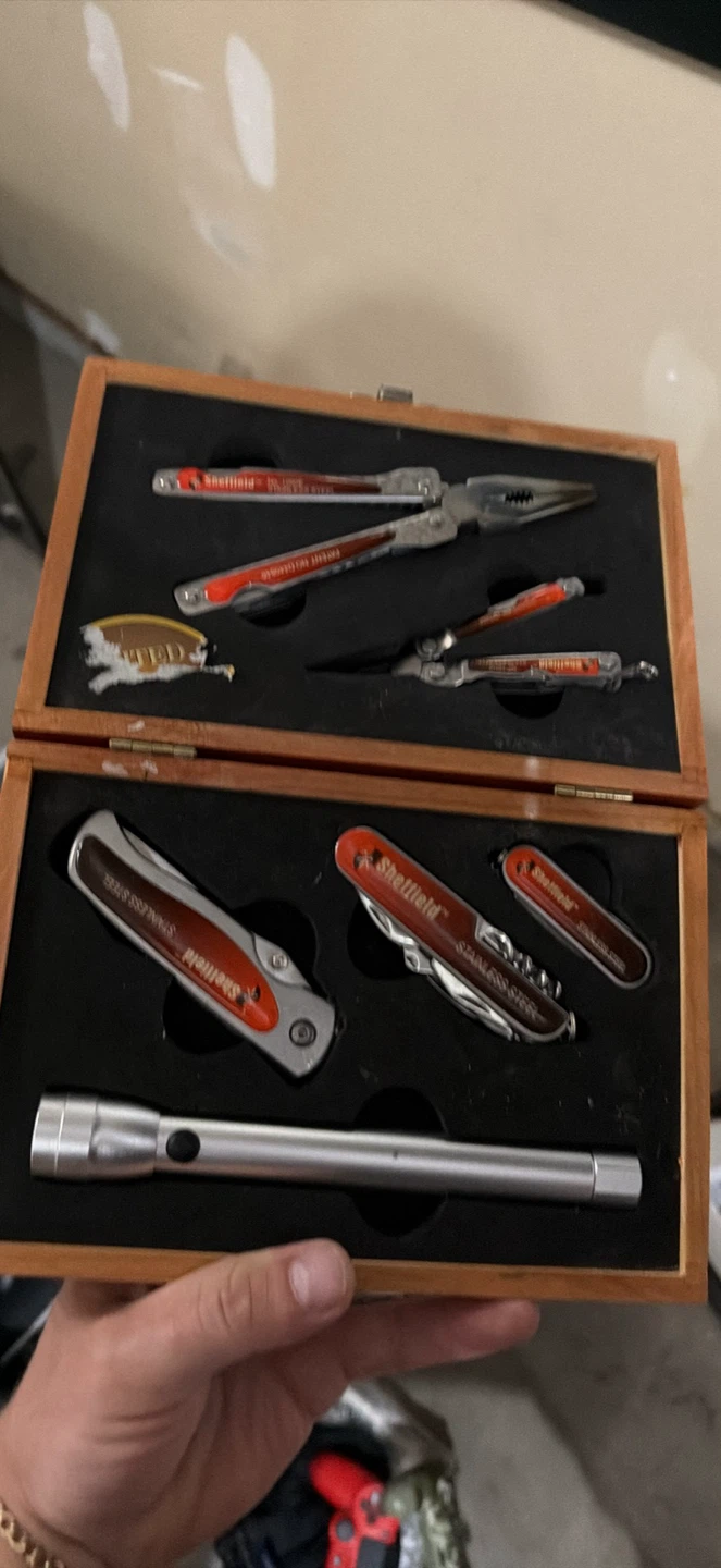 Sheffield Stainless Steel Multi-tool Set with Flashlight