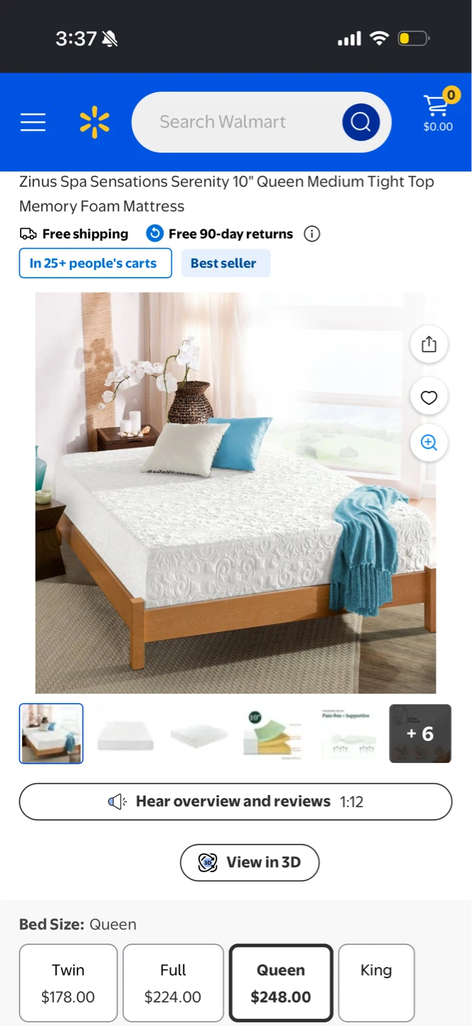 10" Queen Memory Foam Mattress