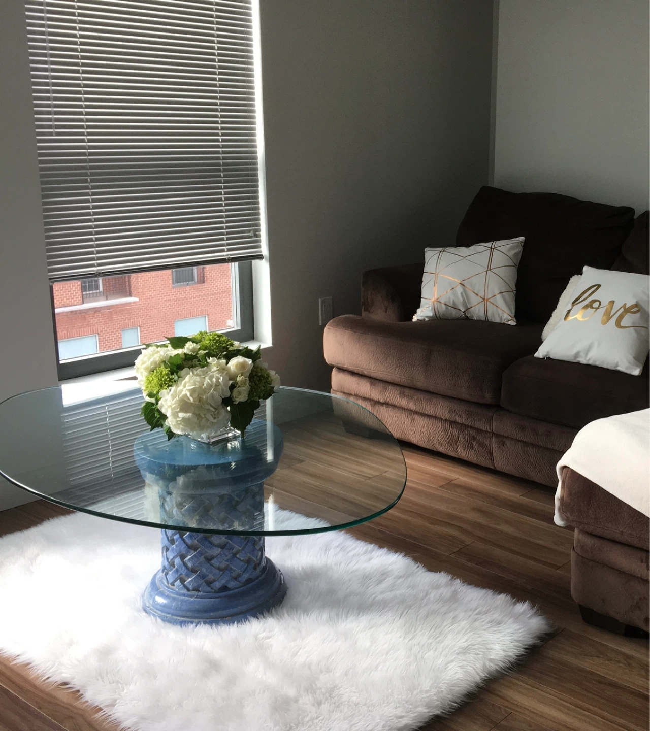 Glass coffee table