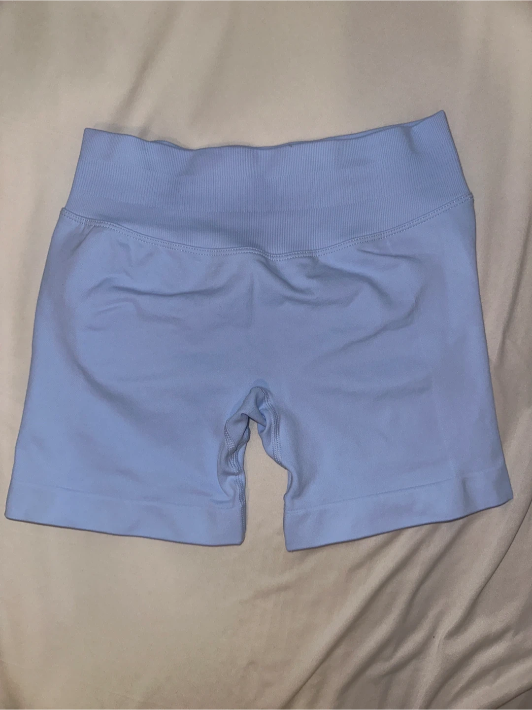 Light Blue Halterneck Tank Top and Shorts Workout Set - photo 2