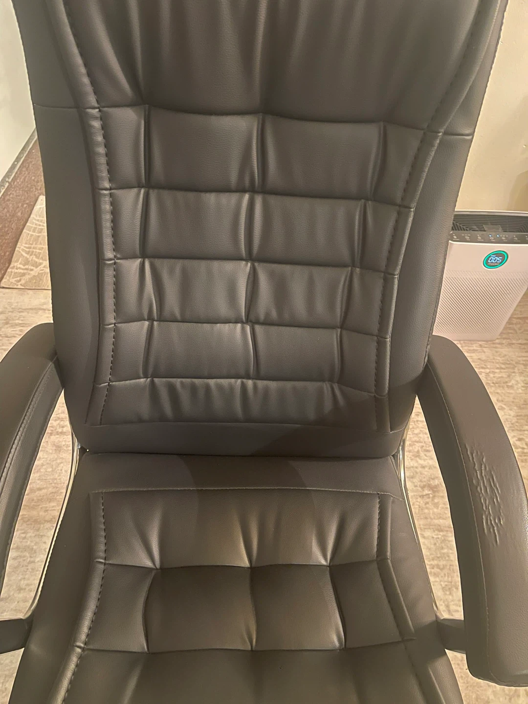 Black Faux Leather Office Chair - photo 2