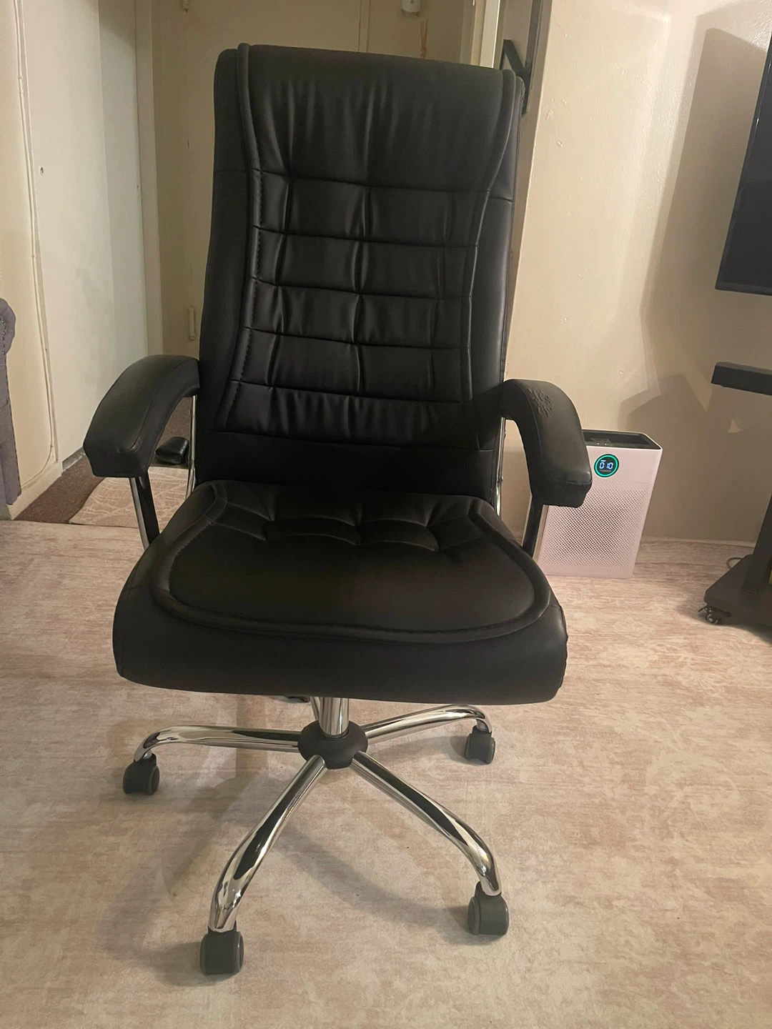 Black Faux Leather Office Chair
