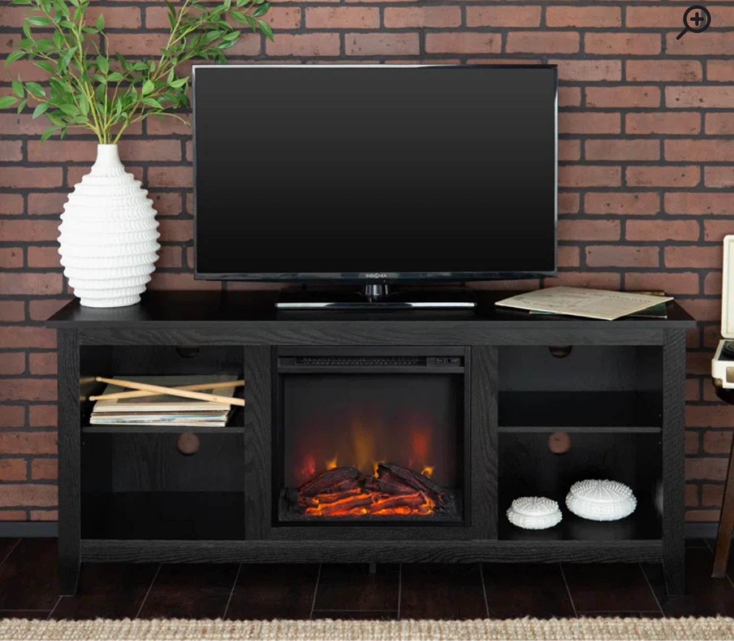 NEW WITHOUT UNBOXING 58” Black Electric Fireplace TV Stand - photo 2