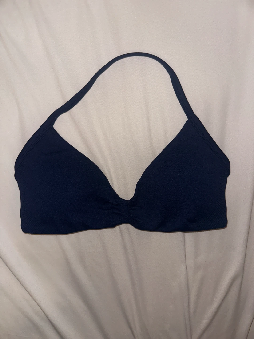 Cute Navy Blue Bikini Top & Shorts Workout Set