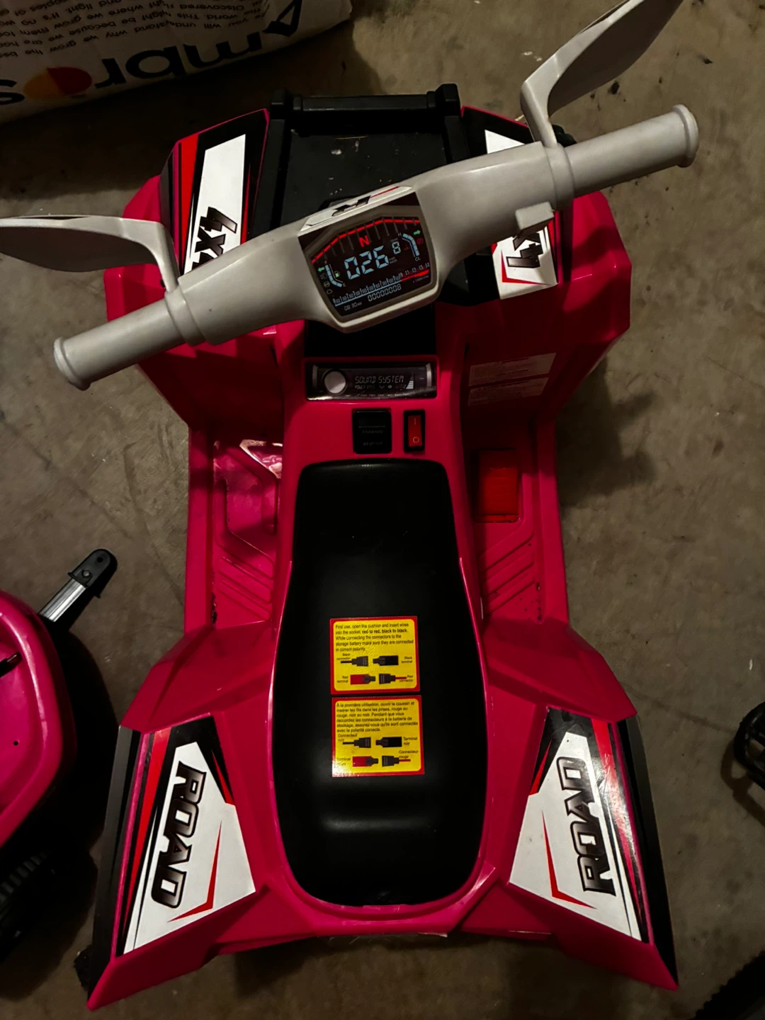 Pink Kids Ride-On ATV with Trailer