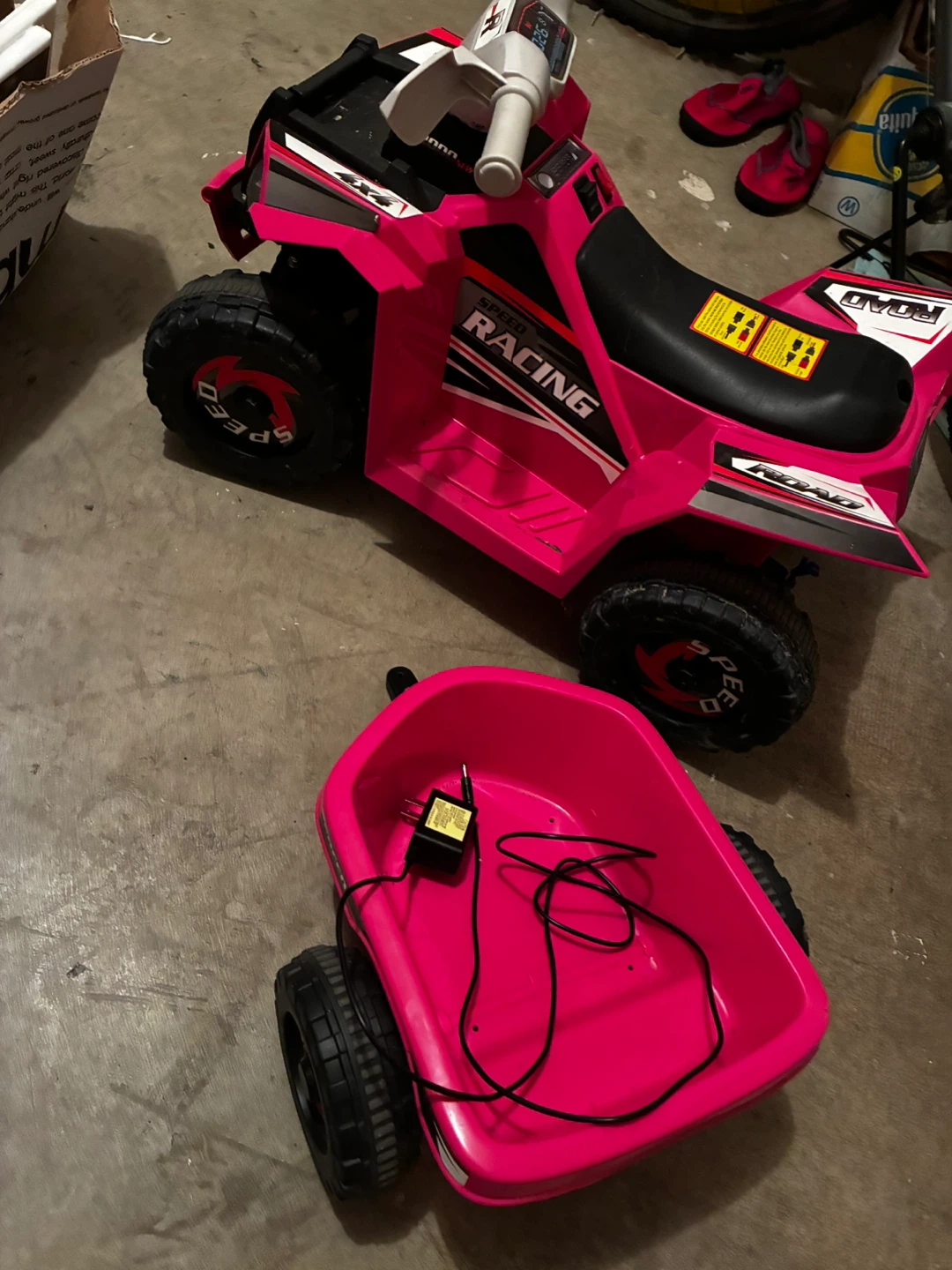 Pink Kids Ride-On ATV with Trailer - photo 2