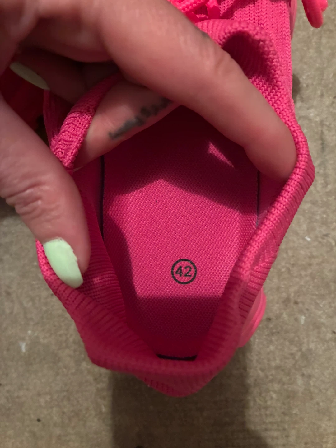 Bright Pink Knit Sneakers Size 42 - photo 2