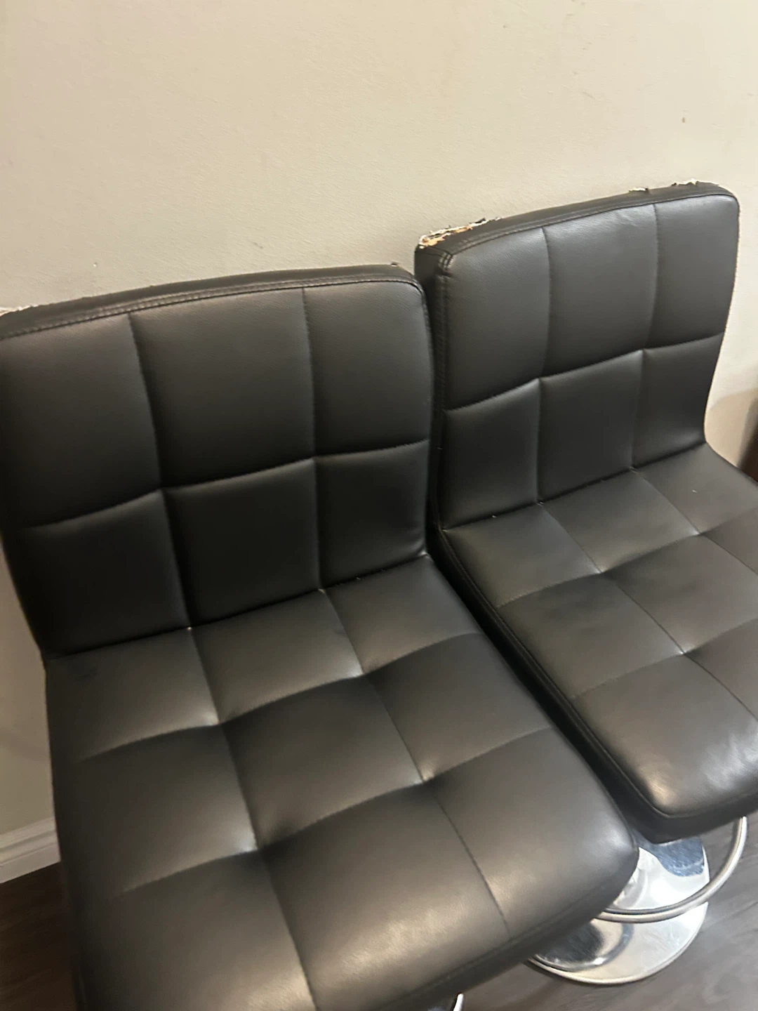 Black Faux Leather Bar Stool (Set of 2)