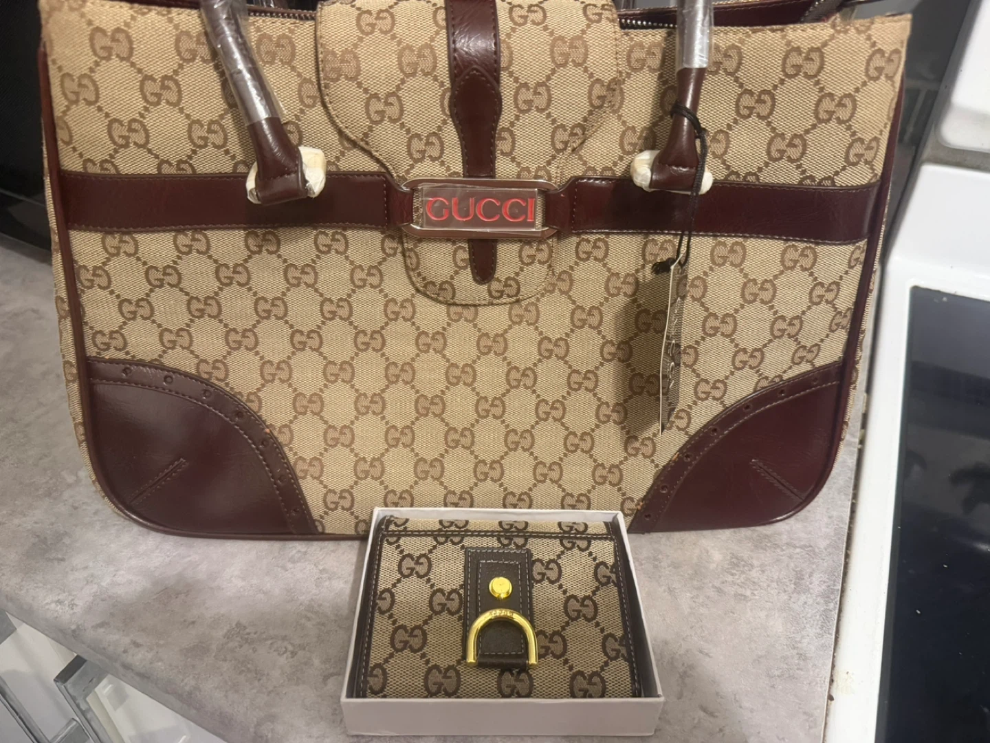 Gucci Monogram Tote Bag with Matching Wallet - photo 5