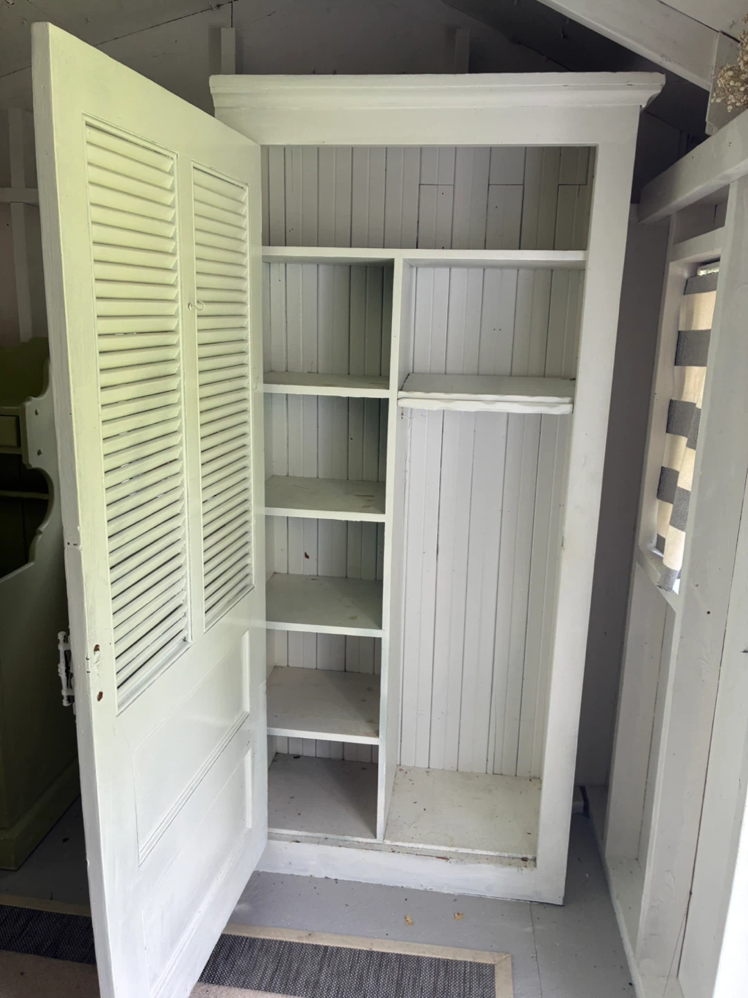 White Cabinet with Louvered Door - photo 2