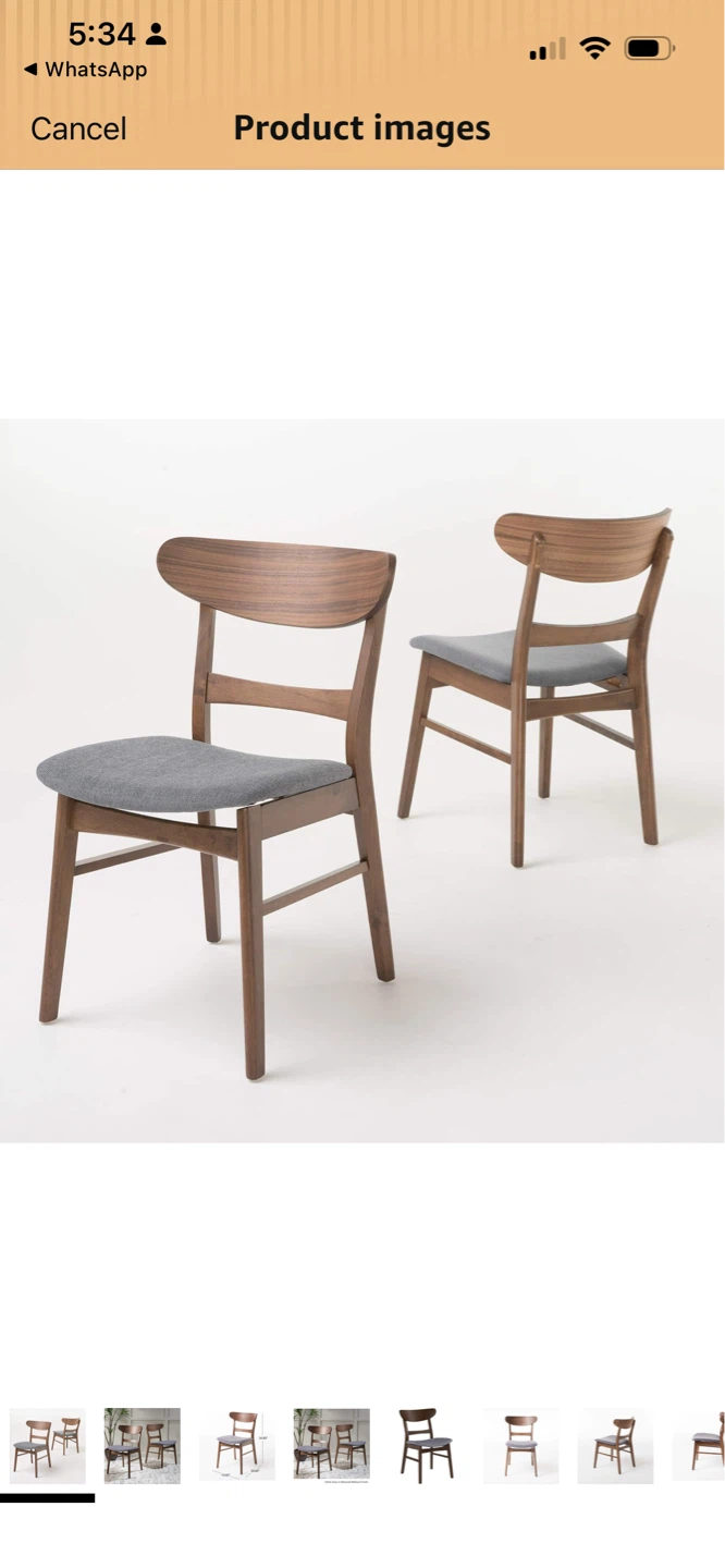 New Wooden Dining Chairs with Grey Upholstery $75 Each
