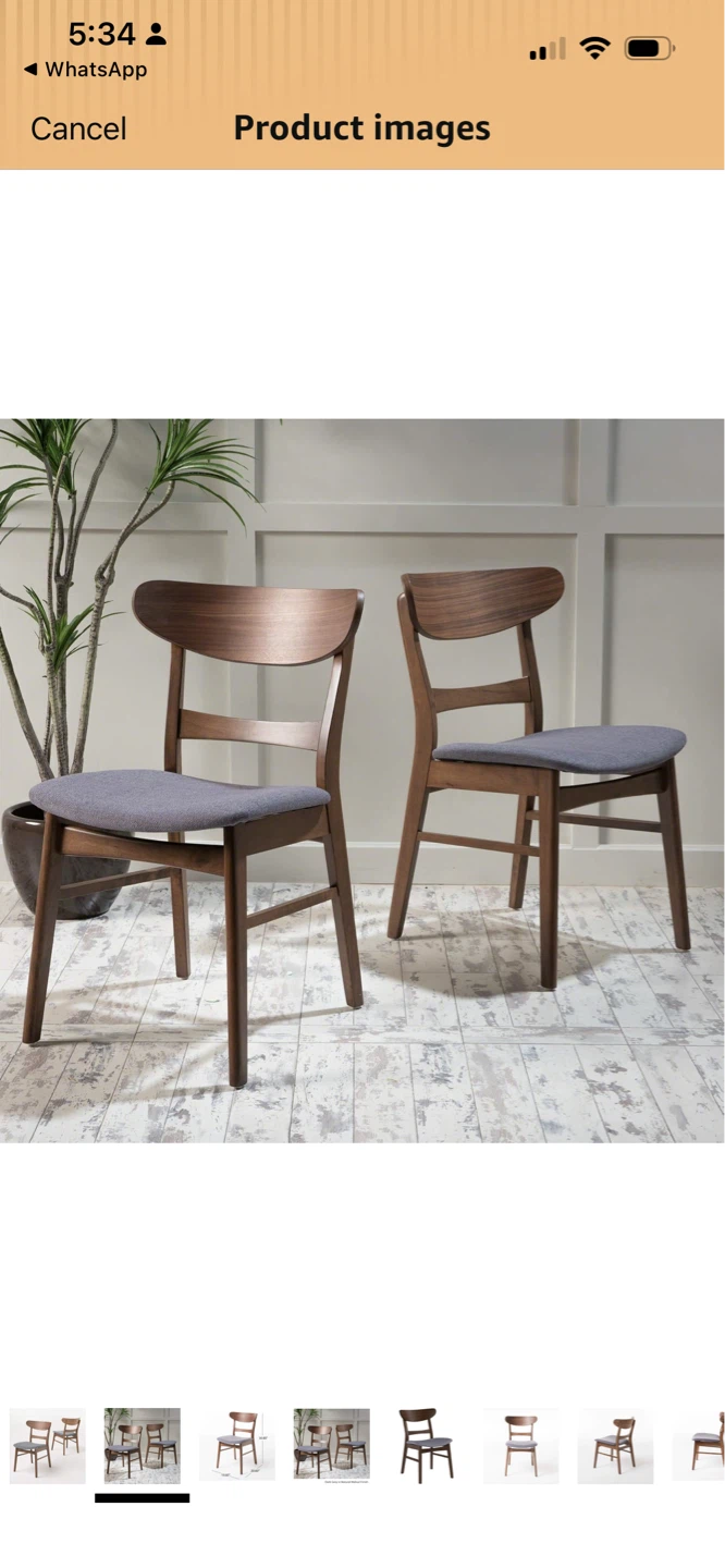 New Wooden Dining Chairs with Grey Upholstery $75 Each - photo 2