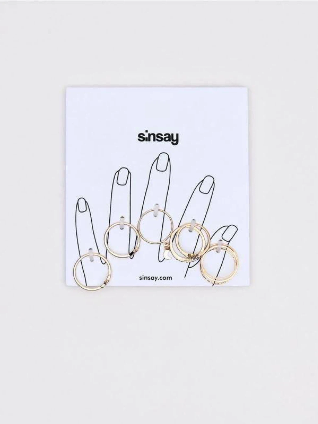 Sinsay Gold-Tone Ring Set with Heart, Star & Stones (8 pcs) - photo 3
