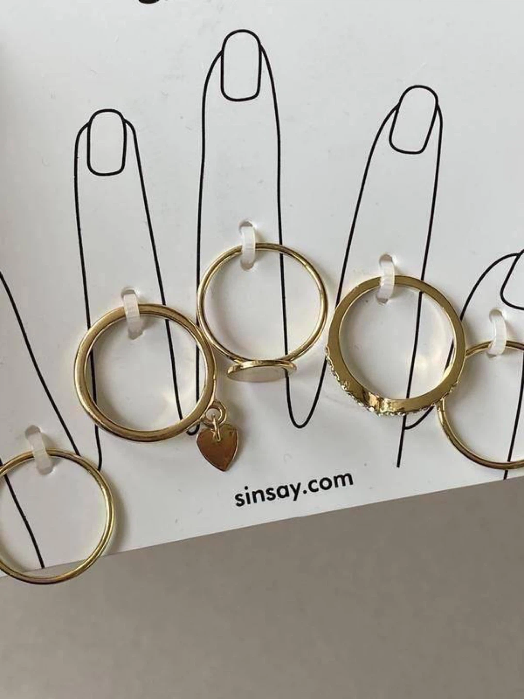 Sinsay Gold-Tone Ring Set – Mixed Designs (5 pcs) - photo 5